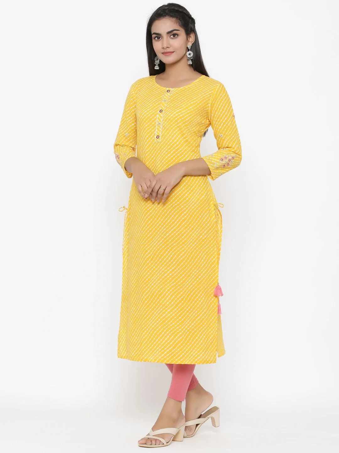 Women Yellow Straight Kurta