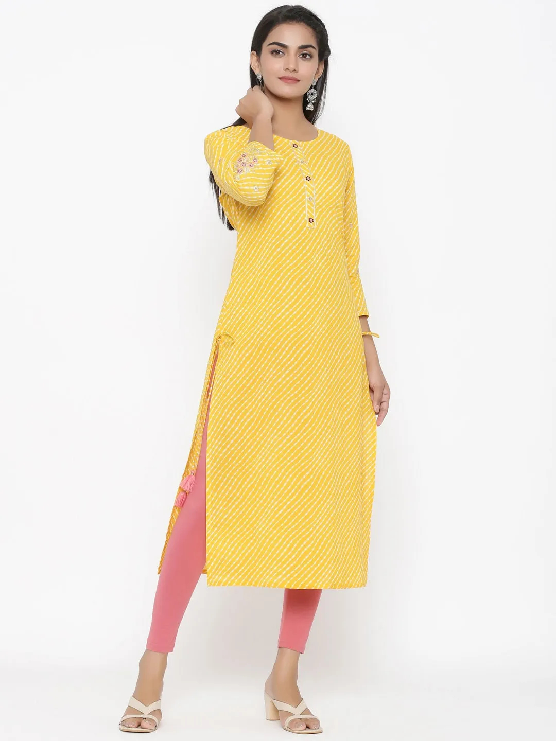 Women Yellow Straight Kurta