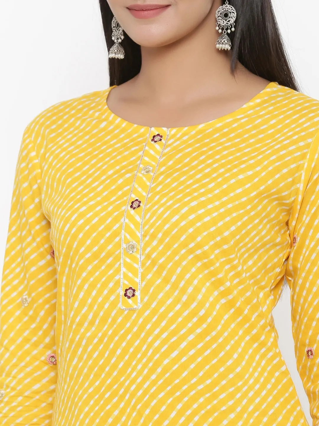 Women Yellow Straight Kurta